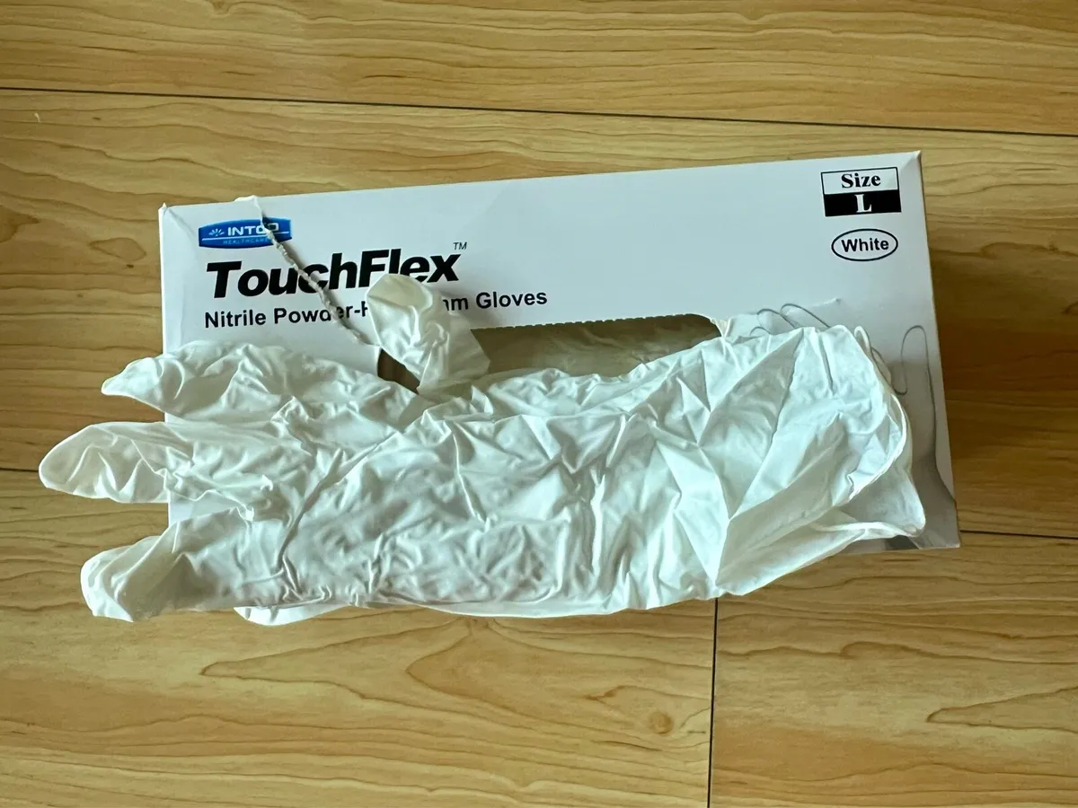 White Nitrile Gloves - Image 1