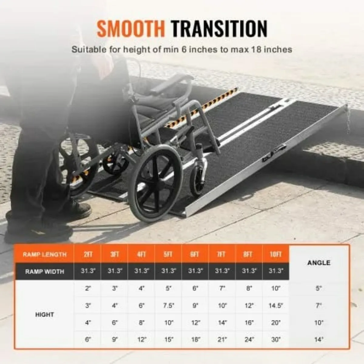 Portable Wheelchair Ramp, 182.9 cm 362.9 kg Capaci - Image 4