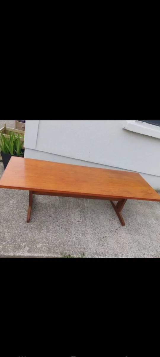 mid century teak whale tail coffee table XXL - Image 1