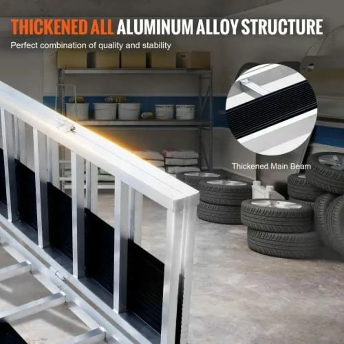 Tri-Fold Loading Ramp, 2160 x 1375 mm, Non-Slip Al - Image 3