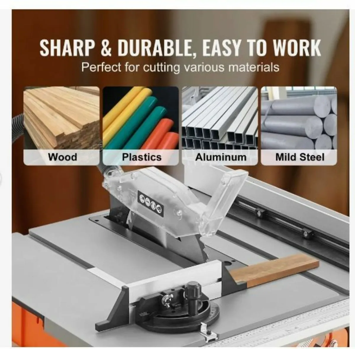 25.4 cm Table Saw w/ Stand Electric Cutting Machin - Image 4