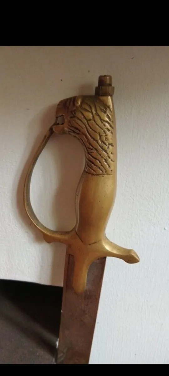 vintage brass lion head sword made in india - Image 2
