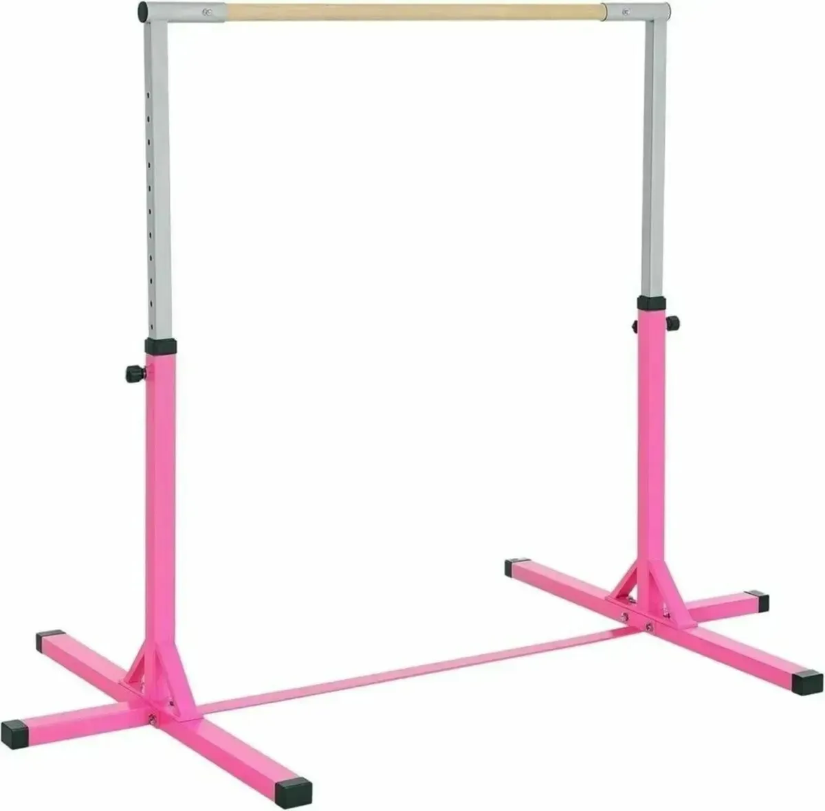 Adjustable Kids Gymnastics Bar Hardwood Platform - Image 1