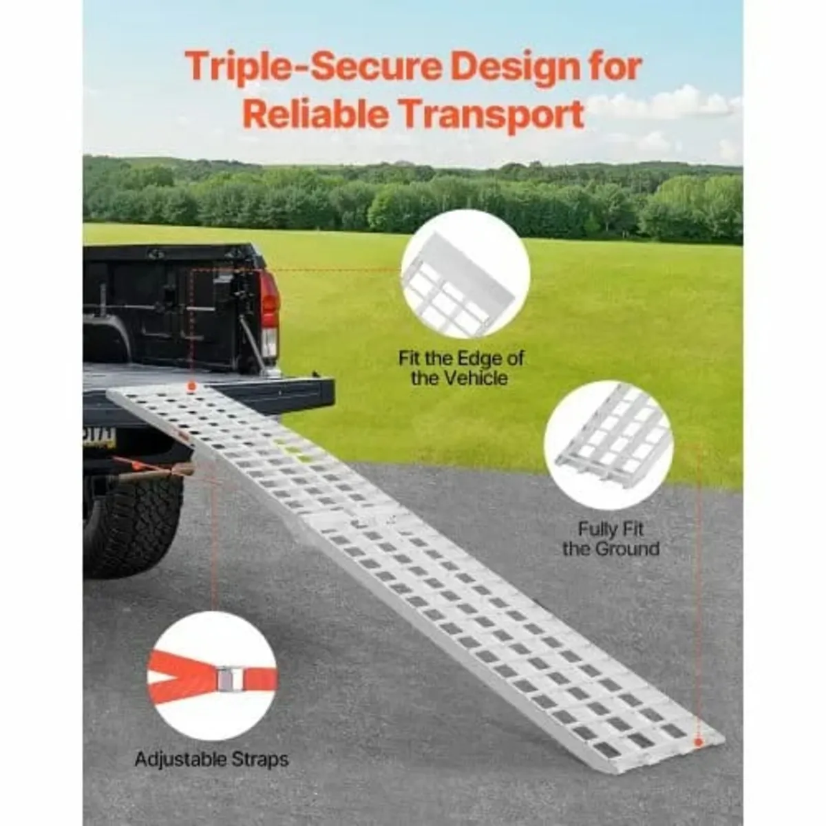 Aluminum Ramps, 1000 lbs, 1Pcs Heavy-duty Ramps wi - Image 3