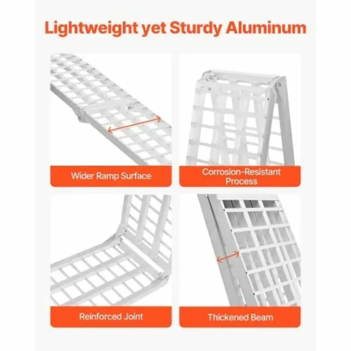 Aluminum Ramps, 2000 lbs, 2Pcs Heavy-duty Ramps wi - Image 2