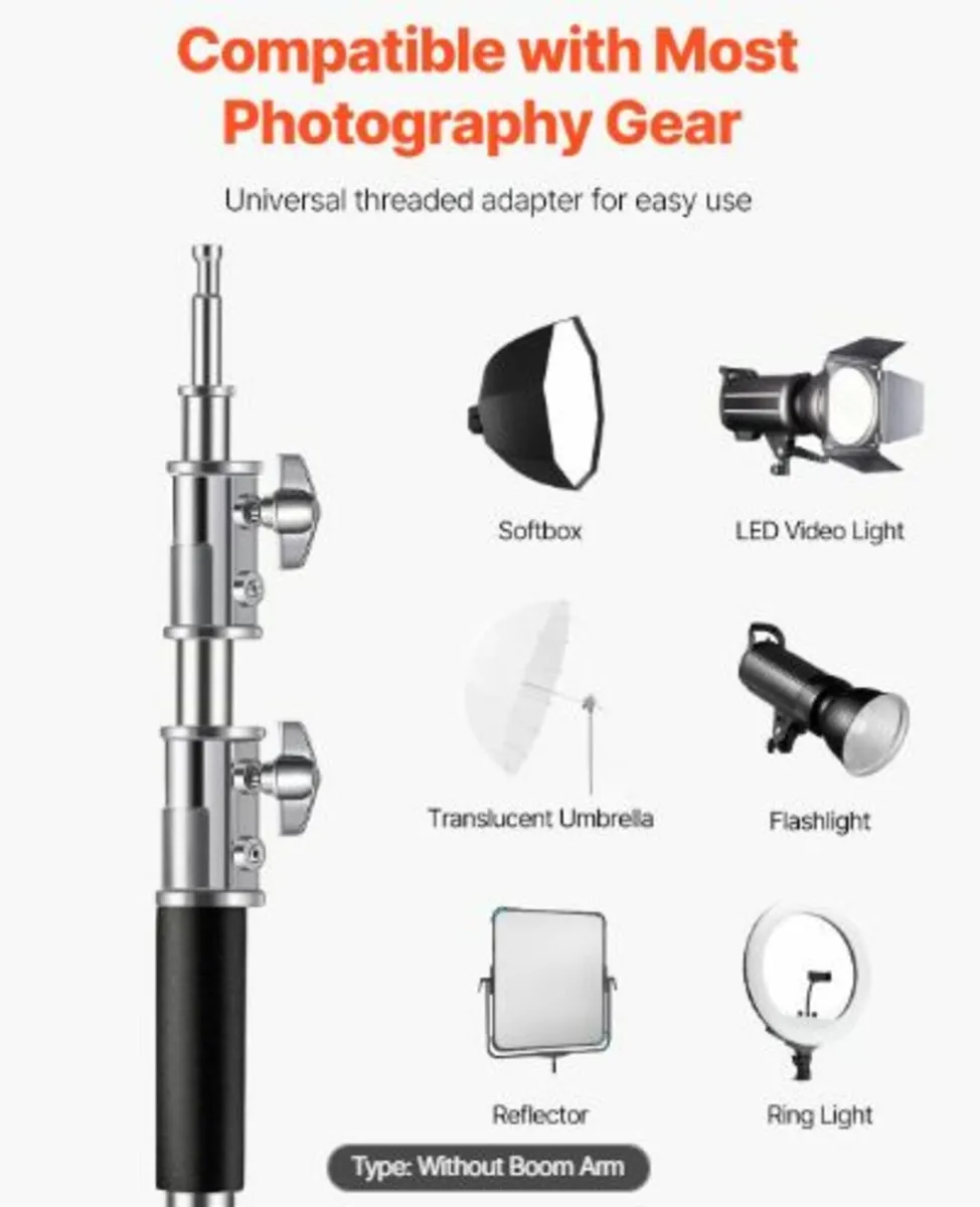 C Stand, Max Height 10.83 ft/330 cm, Stainless - Image 2