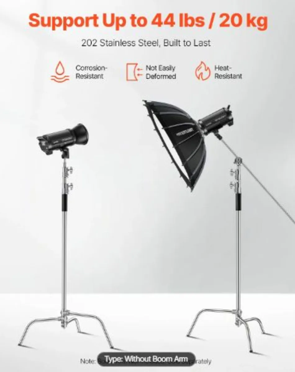 C Stand, Max Height 10.83 ft/330 cm, Stainless - Image 4