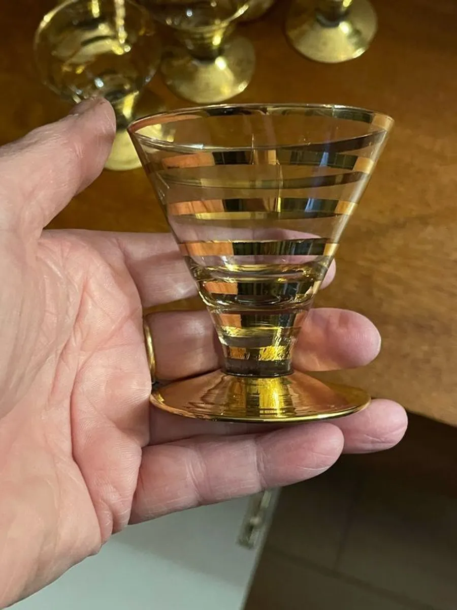 Art Deco "atomic" cocktail / liqueur glasses x 6 - Image 2