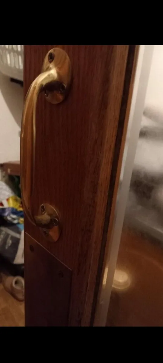 rare original kylemore cafe 7.5ft tiger oak doors - Image 3