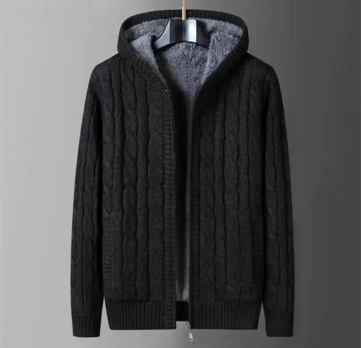 Reversible winter cozy hoodie heavy sweater - Image 1