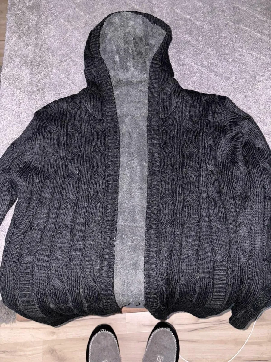 Reversible winter cozy hoodie heavy sweater - Image 2