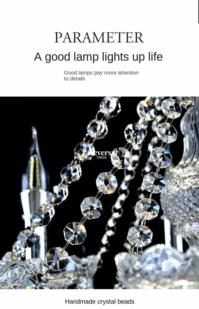 Chandelier 4-Light Modern Crystal Hanging Lamp - Image 3