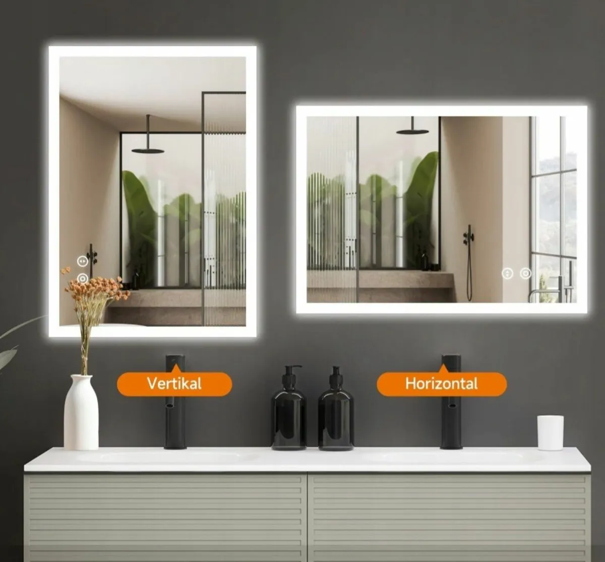 LED Bathroom Mirror Shaver Socket Speakers - Image 2