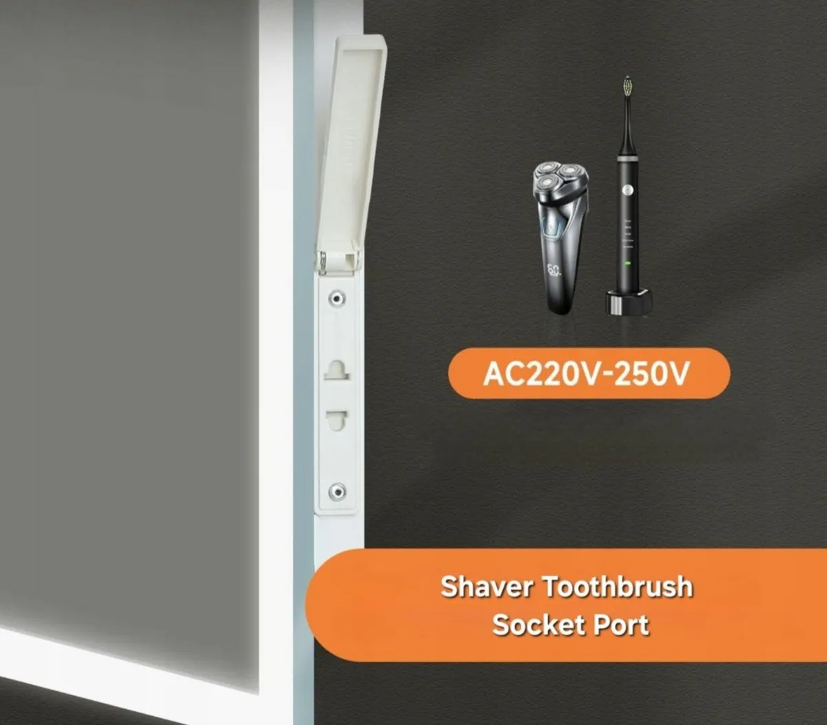 LED Bathroom Mirror Defogger Bluetooth Shaver - Image 3