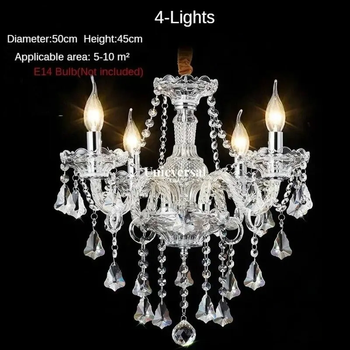 Chandelier 4-Light Luxury K9 Crystal Fixture - Image 4