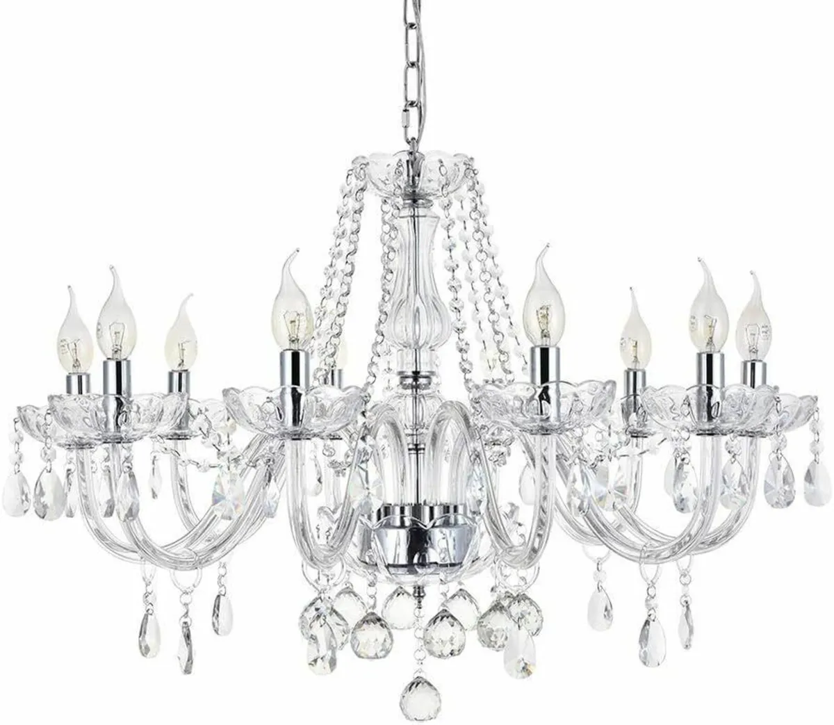 Chandelier 10-Light Elegant Crystal Pendant - Image 4