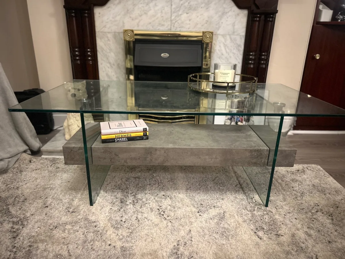 Glass coffee table