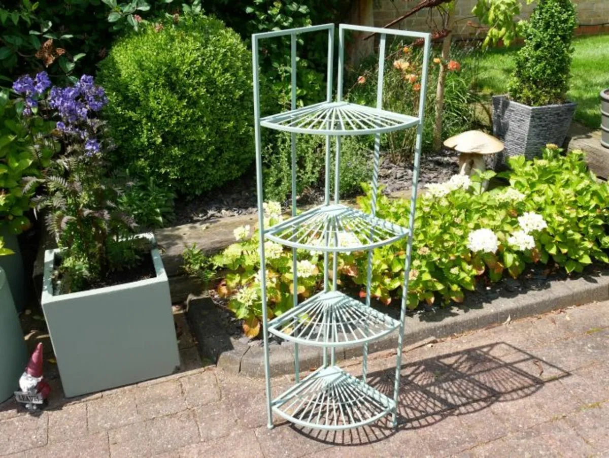 4 Tier Corner Shelf Pistachio Green D10097 - Image 2