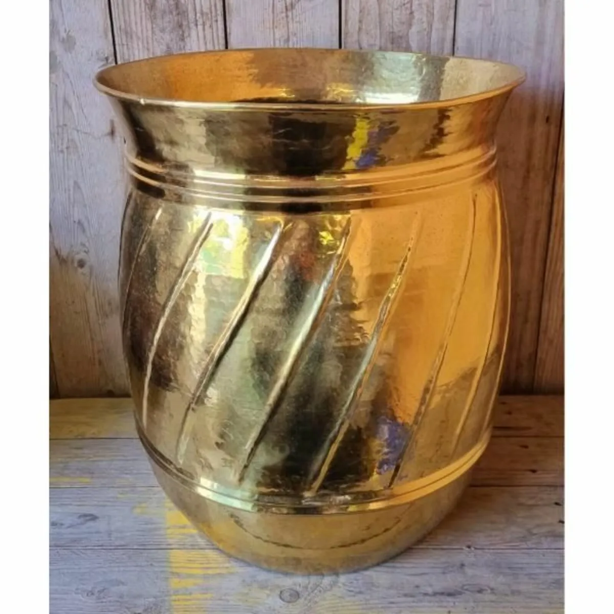 Large Brass Planter Bucket KAS809 - Image 1