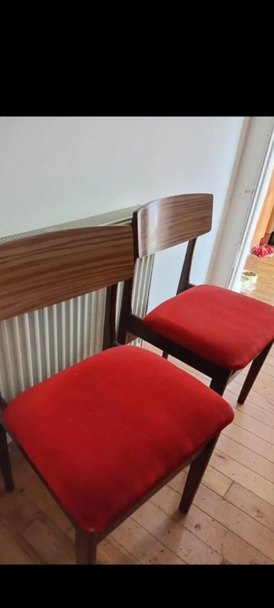 mid century teak dining chairs x4 - Image 2