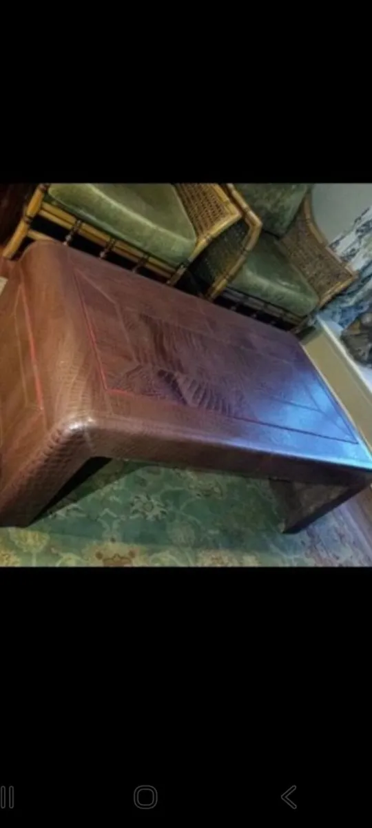usa 70s cocktail coffee table in genuine crocodile - Image 1