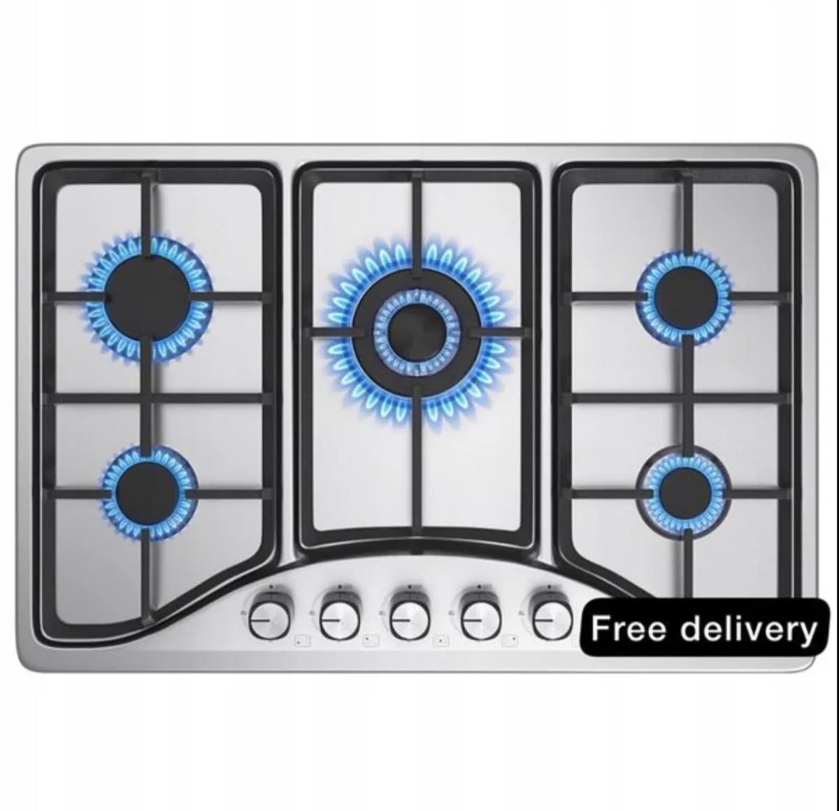gas hob with 5 burners