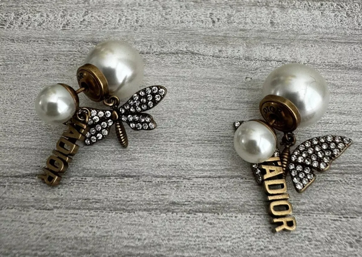 Christian Dior Gold Dragonfly & Butterfly Earrings - Image 2