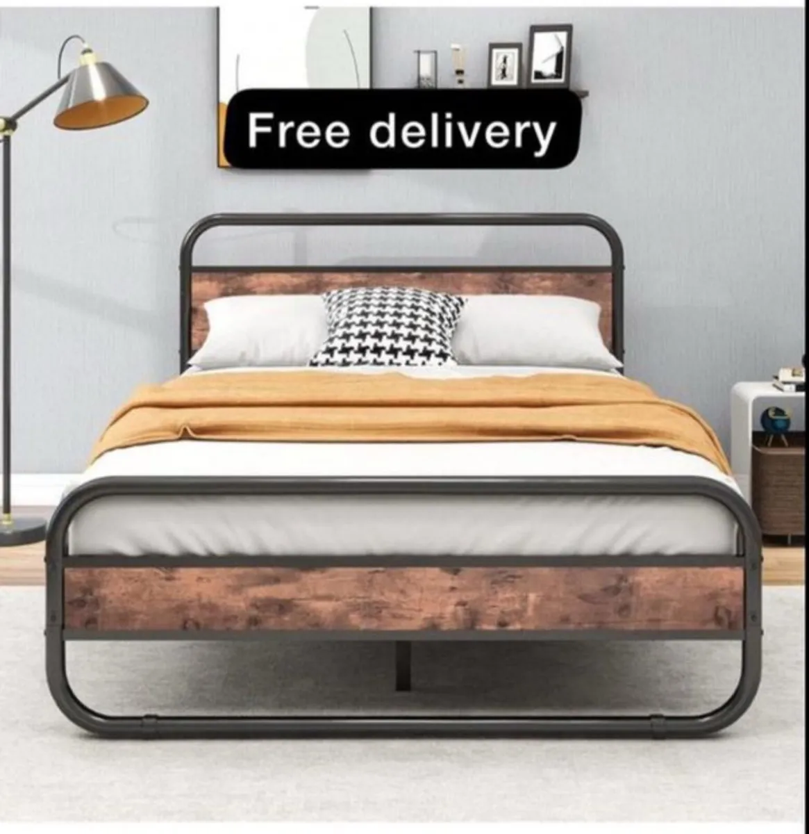 Double Size Bed Frame with Headboard