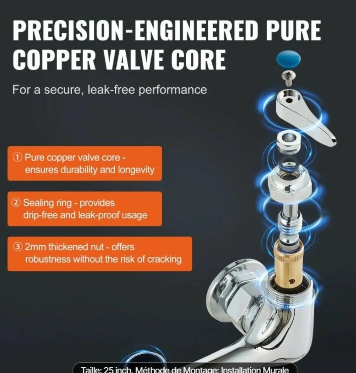 Commercial Faucet with Sprayer, 8" Adjustable Cent - Image 4