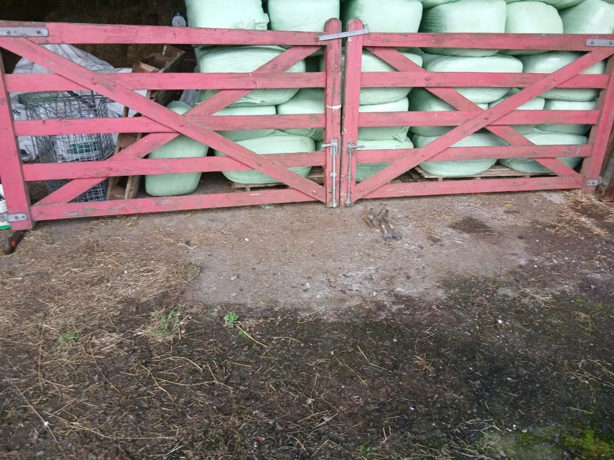 2x 7ft gates and hinges - Image 1