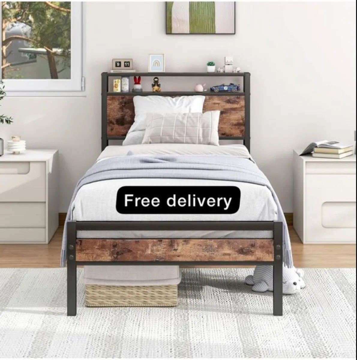 Single Bed Frame with Storage