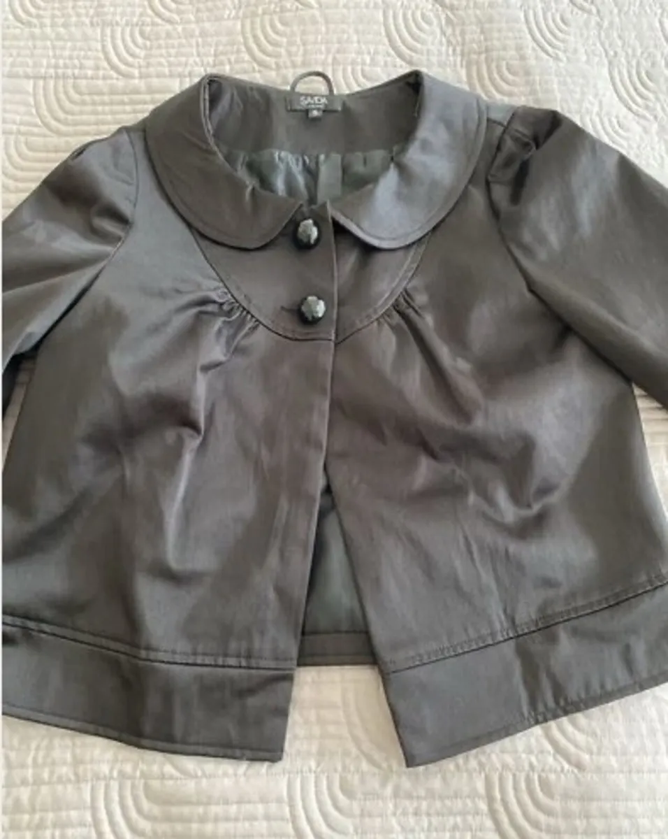 Savida - Beautiful Black Sheen cropped jacket - 10 - Image 1