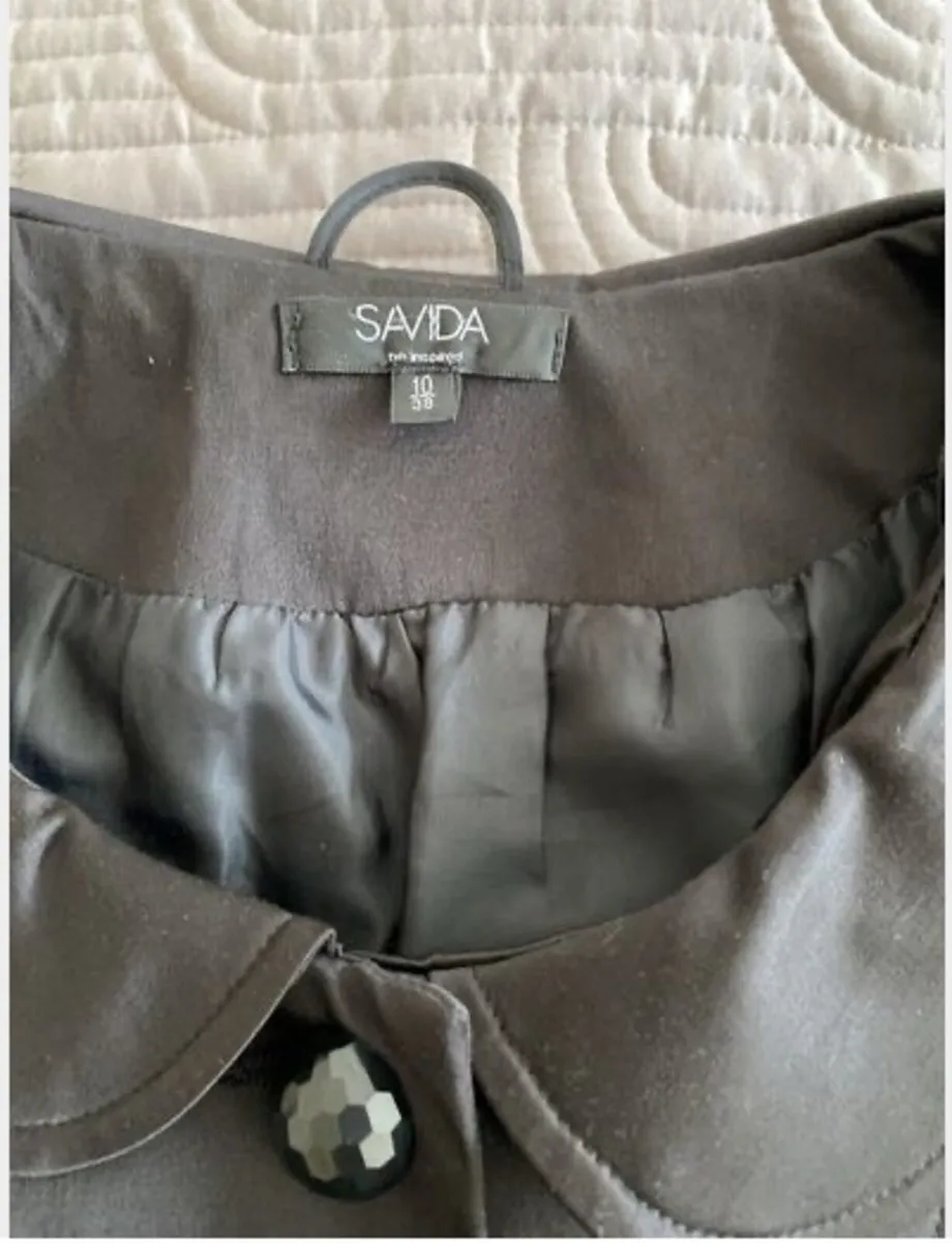 Savida - Beautiful Black Sheen cropped jacket - 10 - Image 2