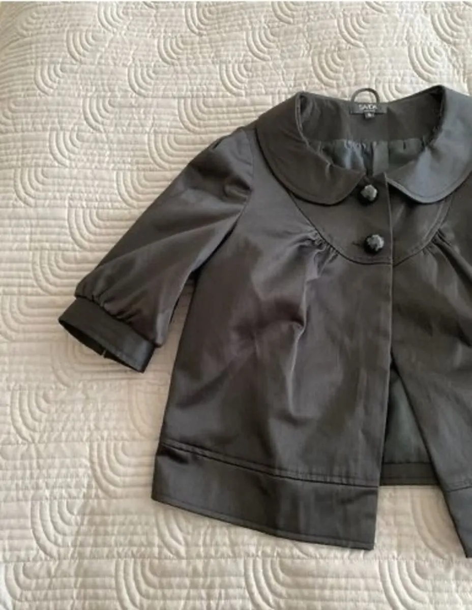 Savida - Beautiful Black Sheen cropped jacket - 10 - Image 4