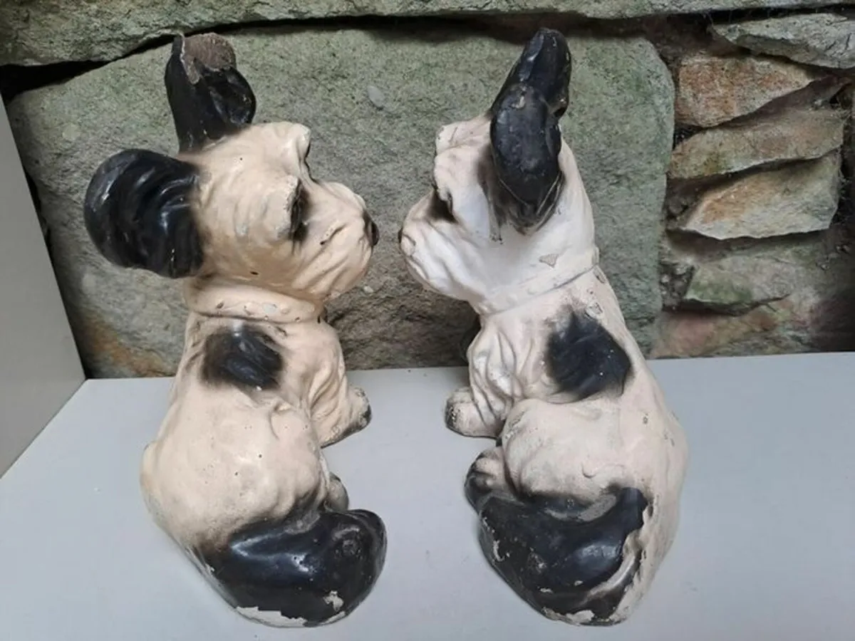 Vintage chalkware terrier dogs - Image 2