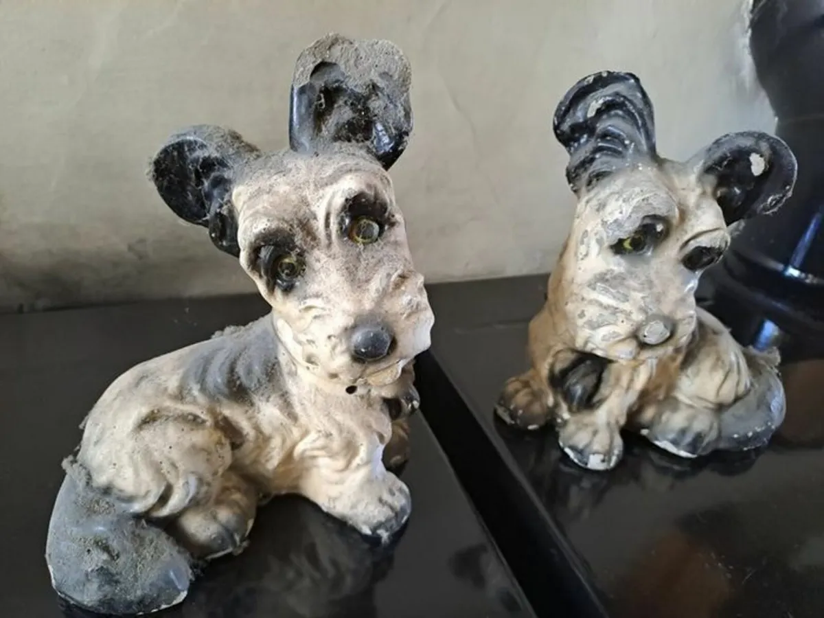 Vintage chalkware terrier dogs - Image 3