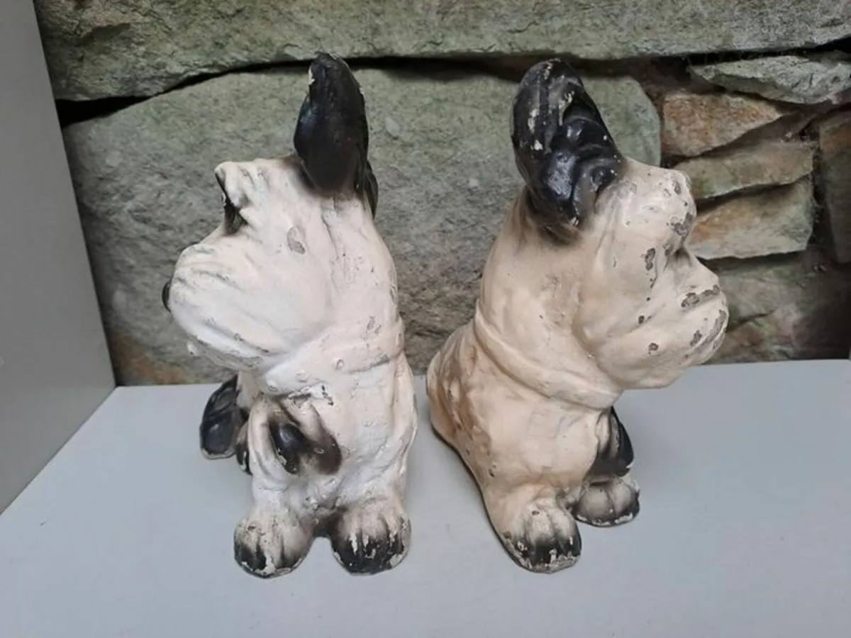 Vintage chalkware terrier dogs - Image 4