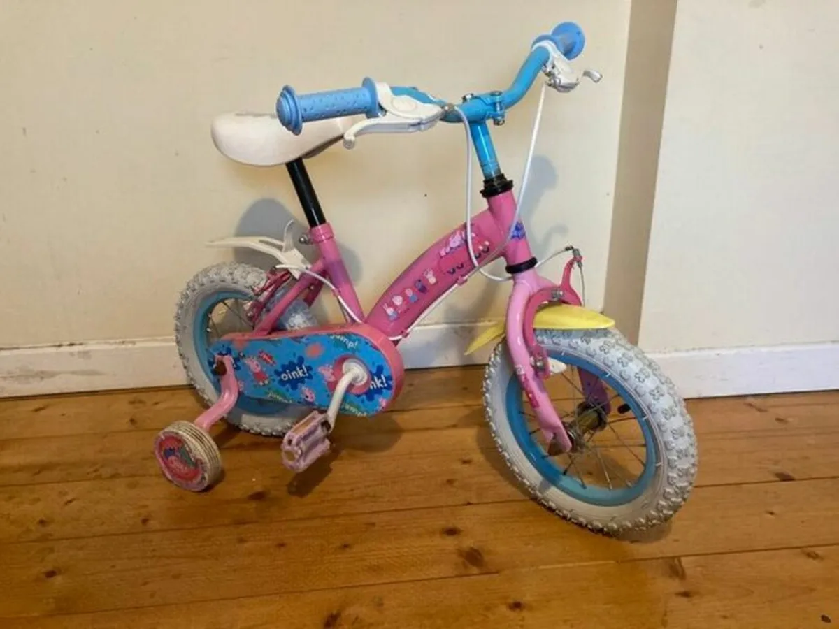 Pink Kids Bike with Stabilisers - Image 1