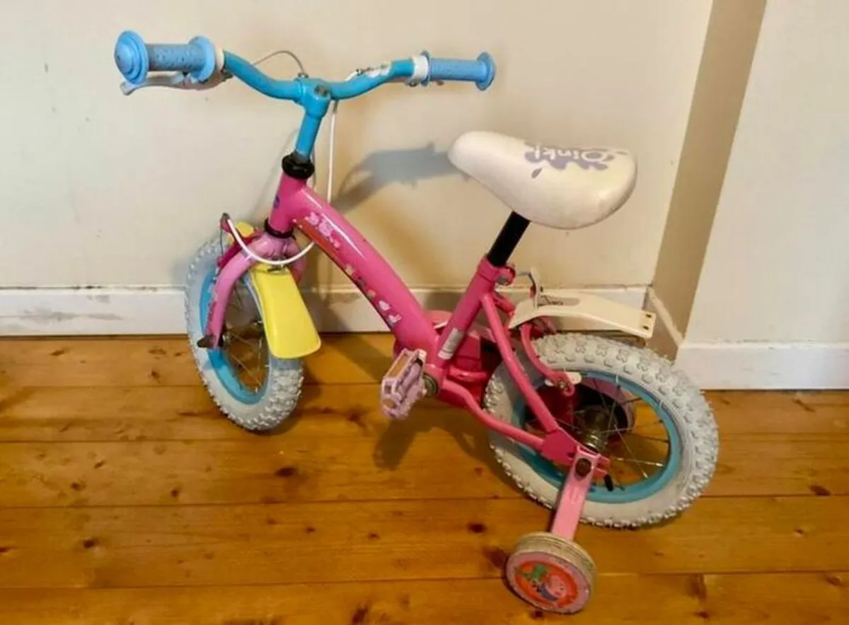 Pink Kids Bike with Stabilisers - Image 2