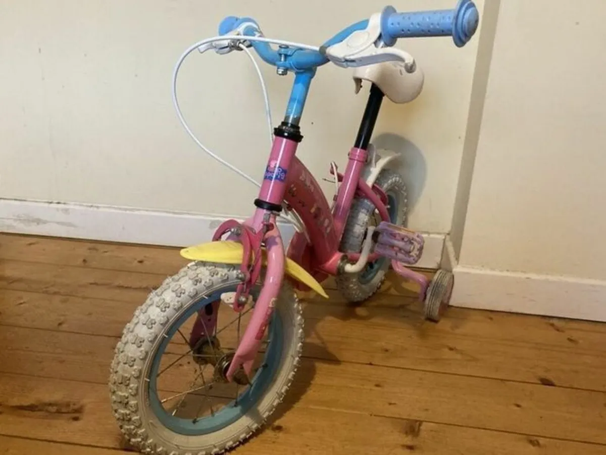 Pink Kids Bike with Stabilisers - Image 3