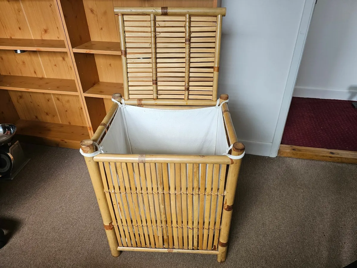 Laundry basket hamper Bamboo wood - Image 2