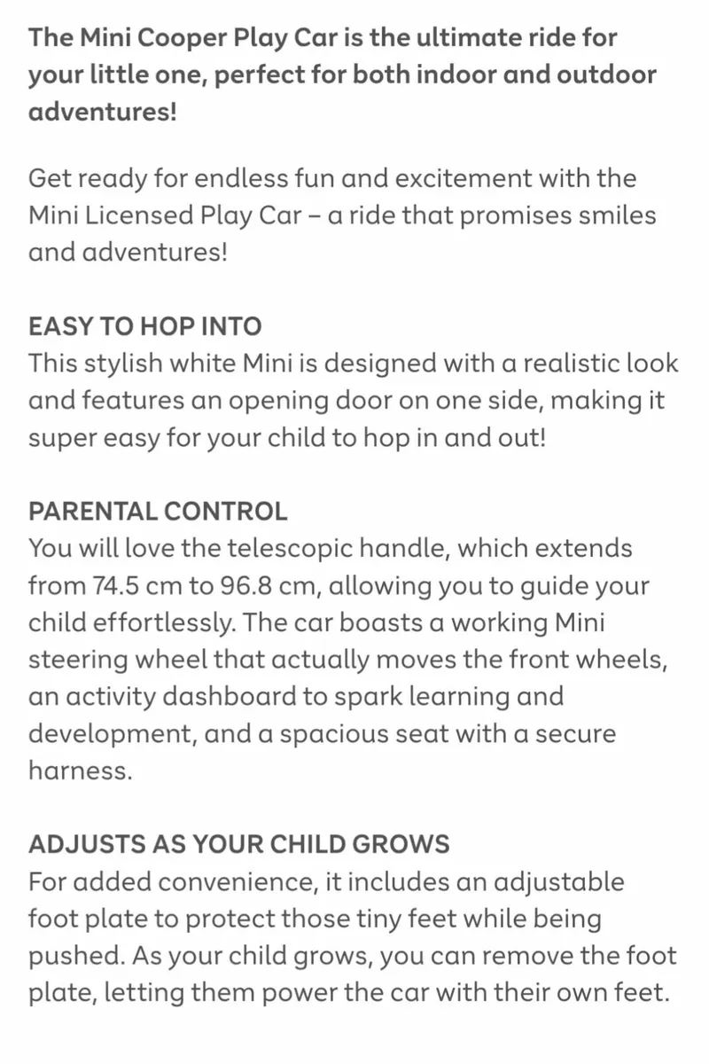 Toy Mini Cooper car - Image 3