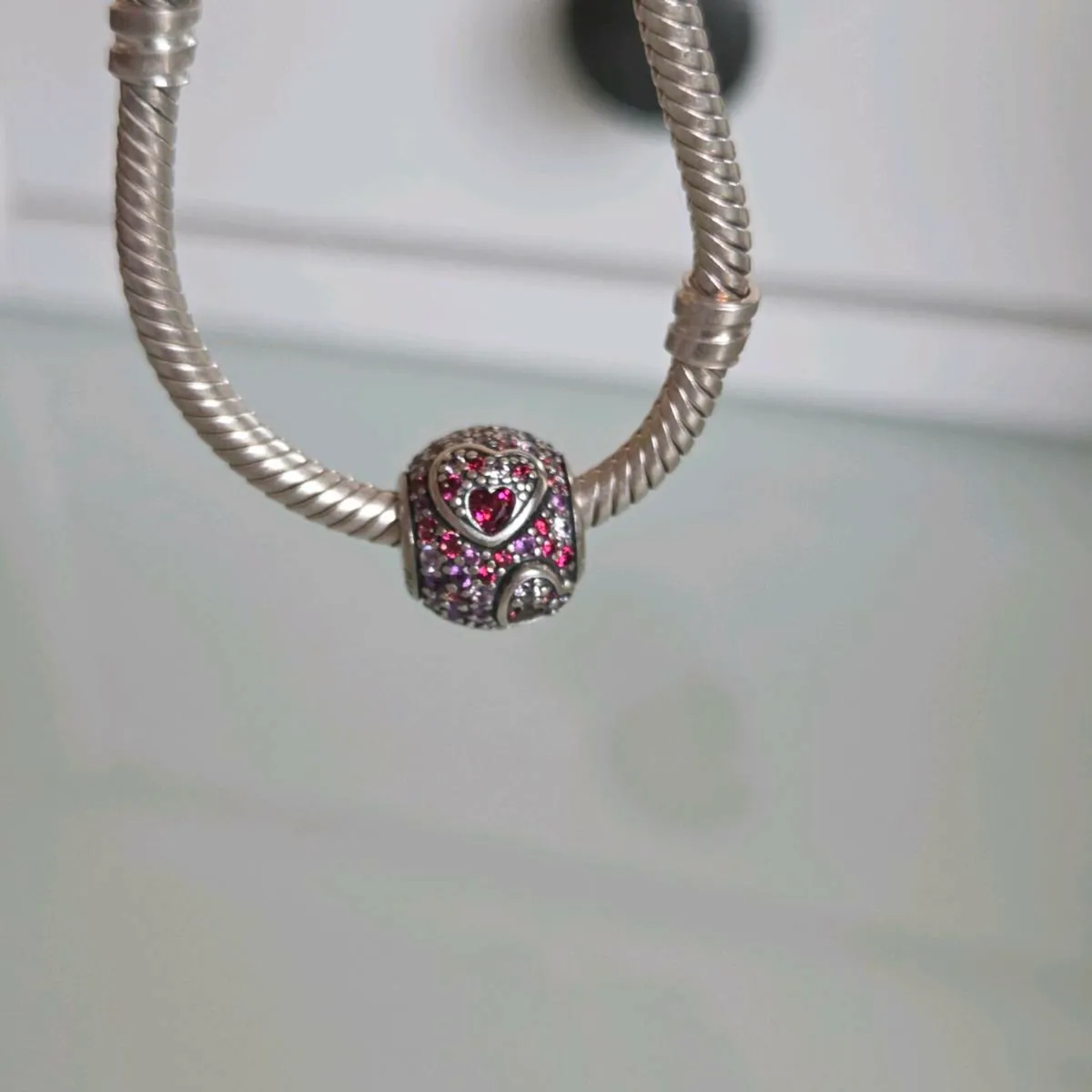 Pandora charm sparkly hearts pink - Image 2