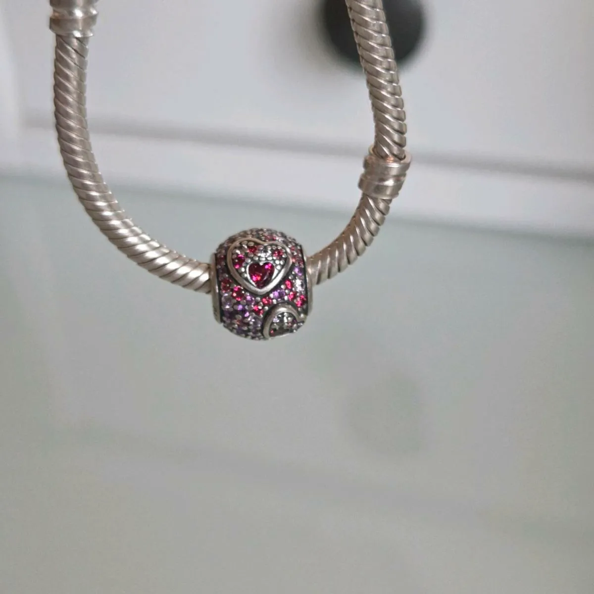 Pandora charm sparkly hearts pink - Image 3