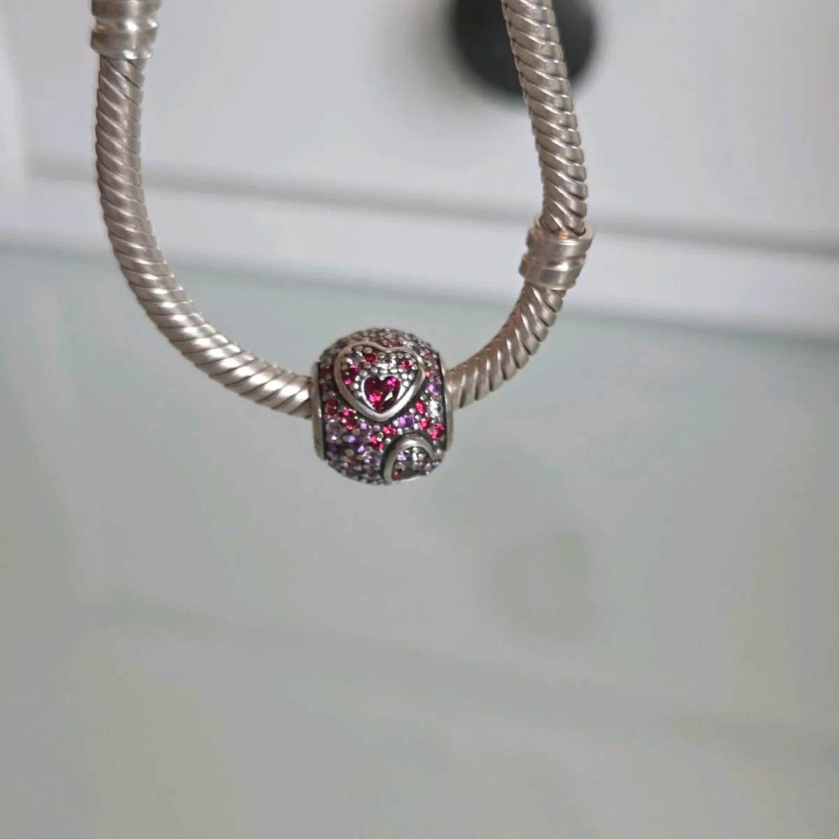 Pandora charm sparkly hearts pink - Image 4