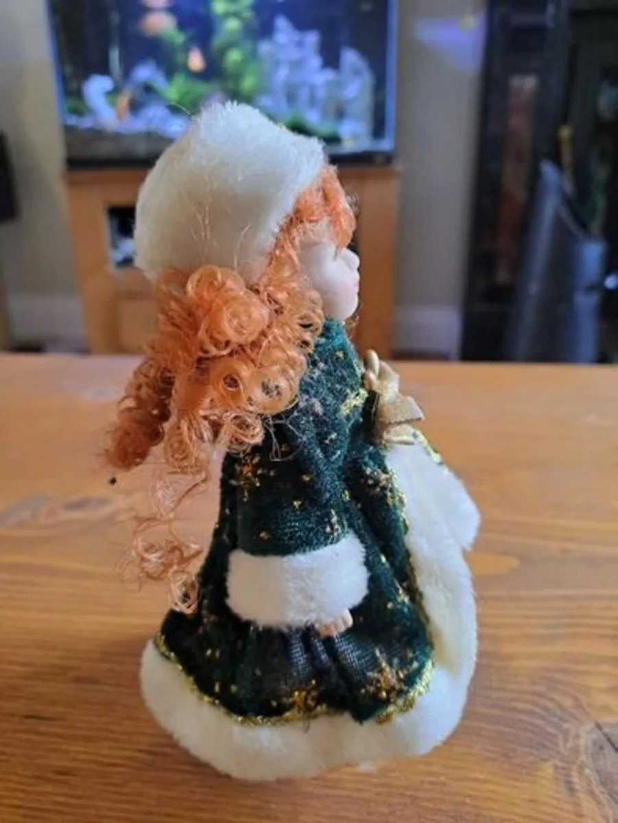 Vintage Christmas porcelain doll - Image 2