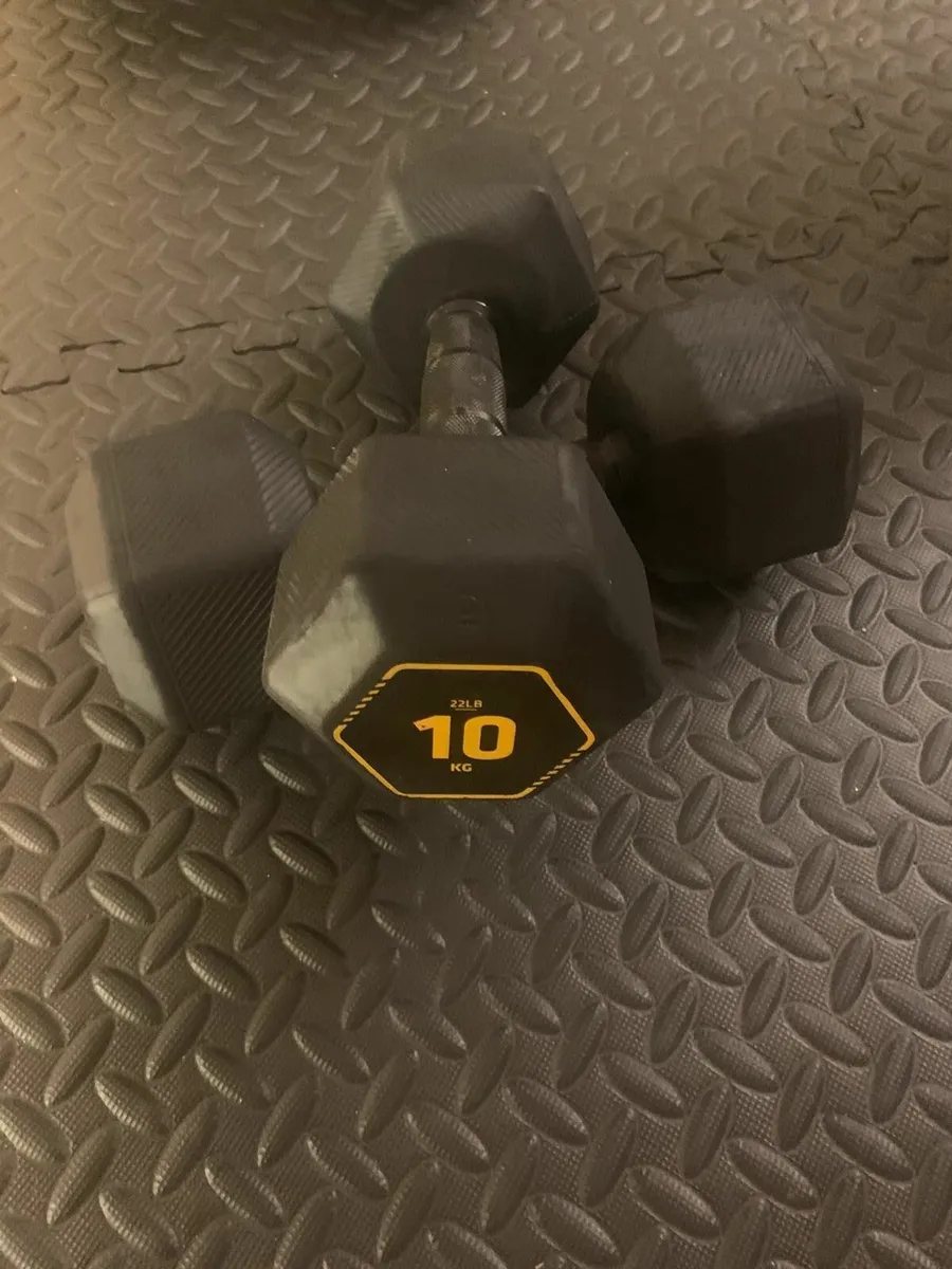 Squat rack, weights, bar, dumbbells - Image 4