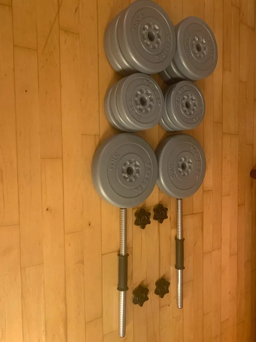 Squat rack, weights, bar, dumbbells - Image 4