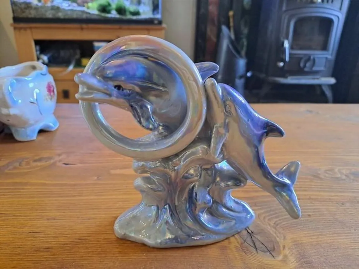 Vintage 2 dolphins figurine - Image 1