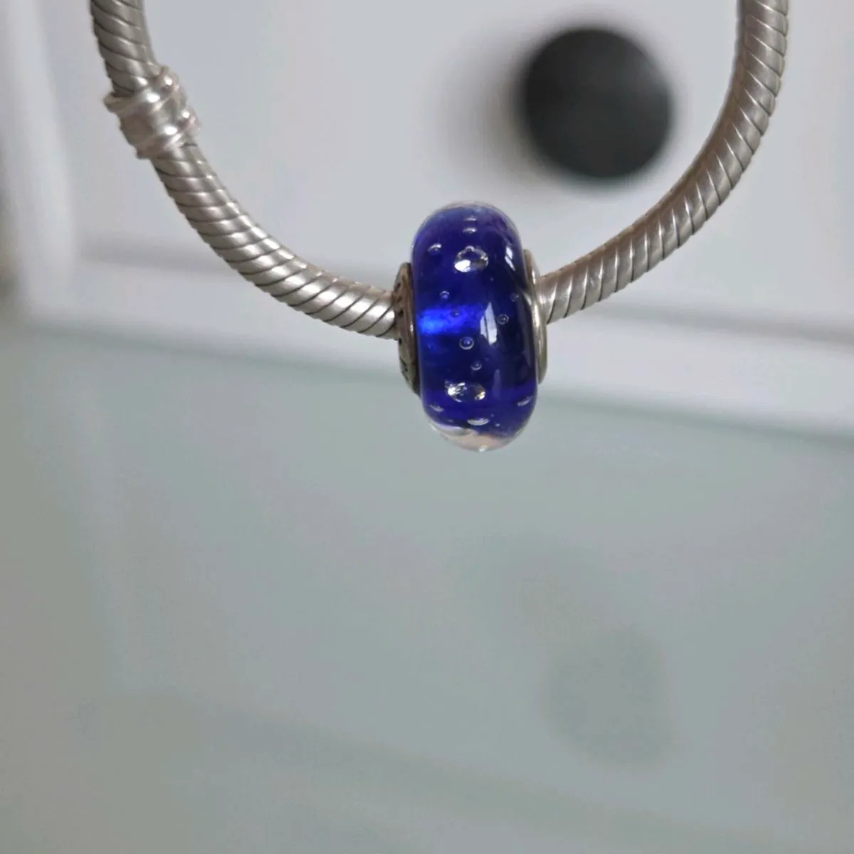 Pandora charm murano glass blue fizzle excellent - Image 1
